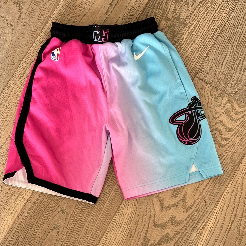 Nike Kids' Pink and Blue Ombre Shorts Miami Heat